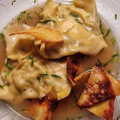 Maultaschen in der Brühe mit Rösterla