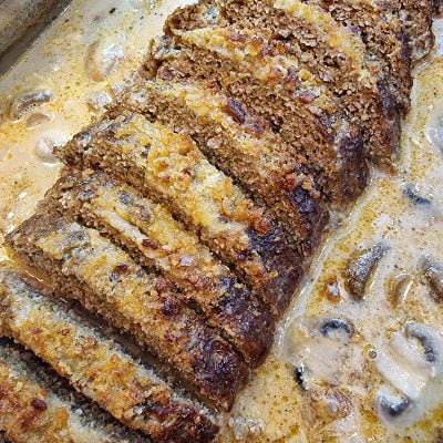 Hackbraten mit Champignonsoße