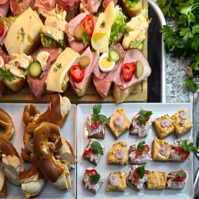 Belegte Brote, Brezeln und Obatzder